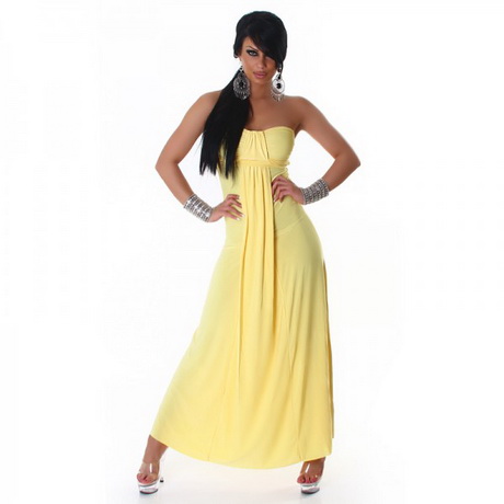 Robe longue jaune