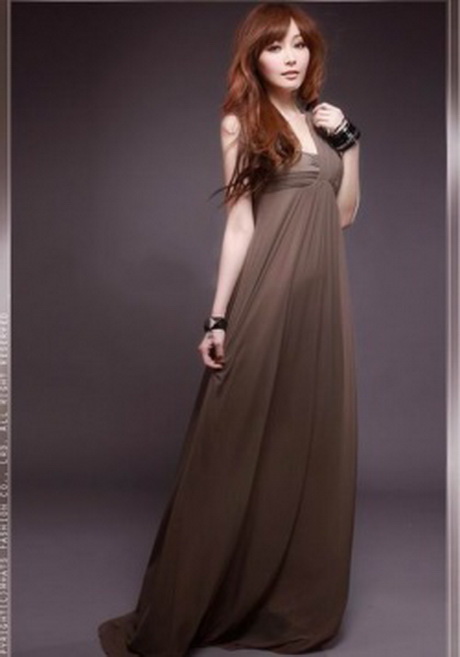 Robe longue marron