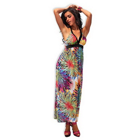 Robe longue multicolore