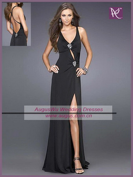 Robe longue noire fendue