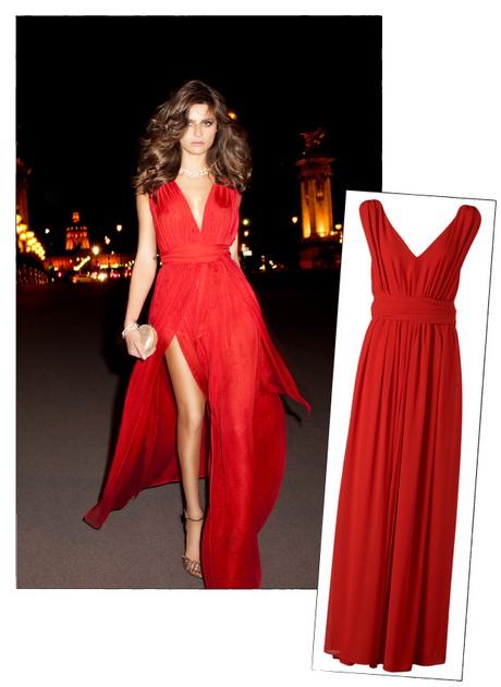 Robe longue rouge