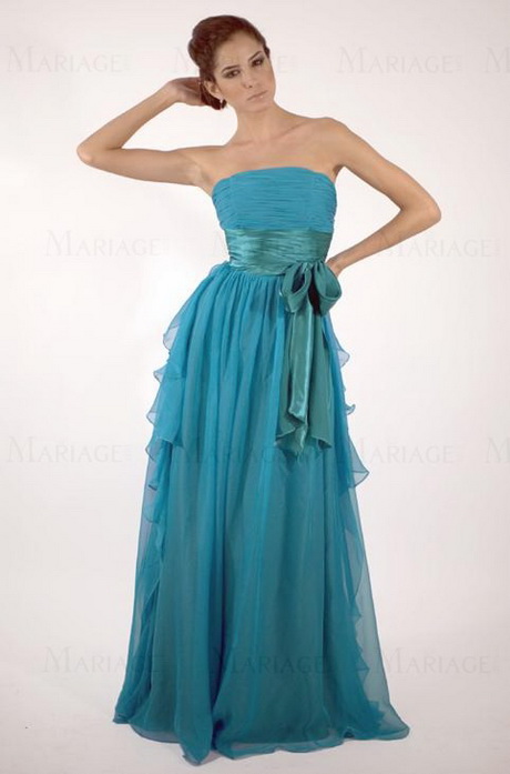 Robe longue turquoise