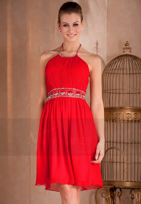 Robe mousseline rouge