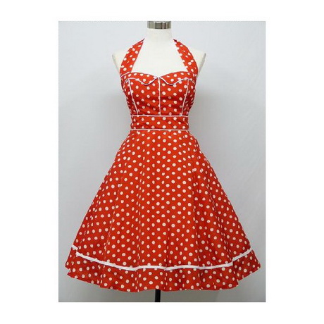 Robe rouge a pois blanc