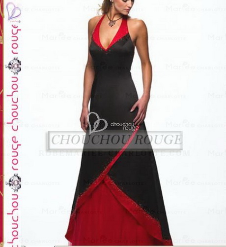 Robe rouge et noir soirée