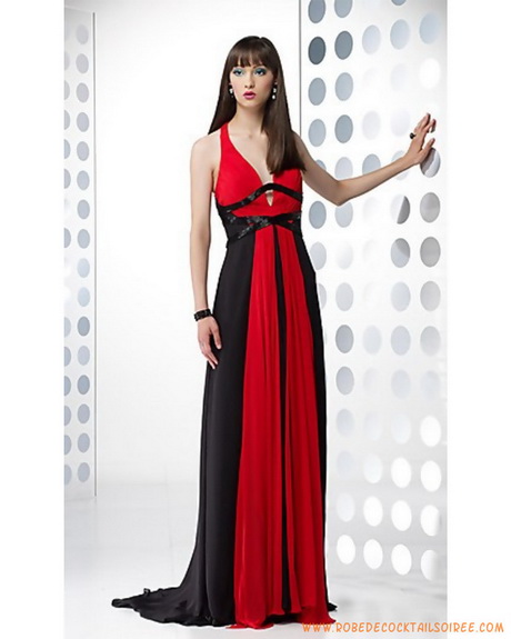 Robe rouge et noir soirée