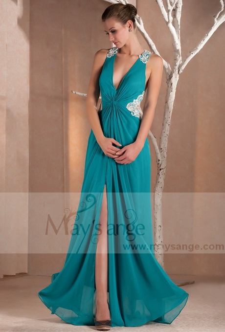 Robe soiree turquoise