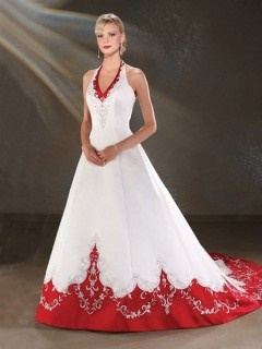 Robe de mariée rouge et blanche 2018