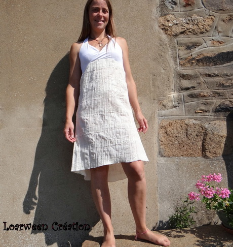 Robe blanche coton dentelle