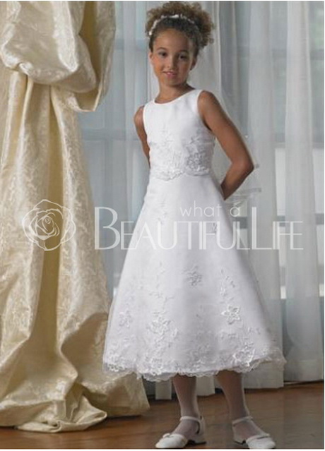 Robe blanche dentelle fille