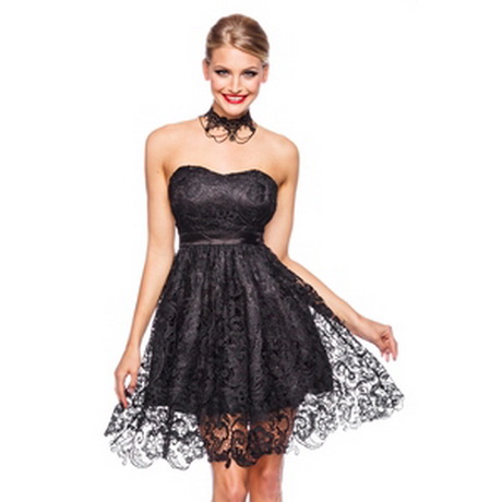 Robe courte en dentelle noire