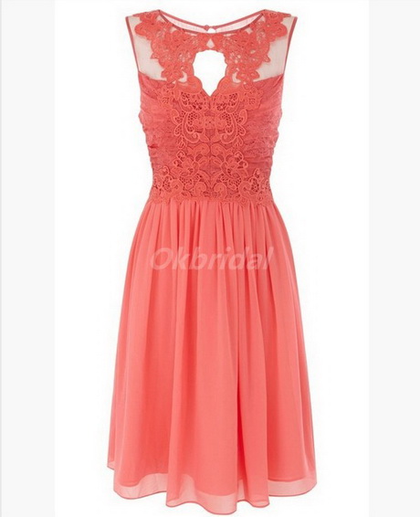 Robe dentelle corail