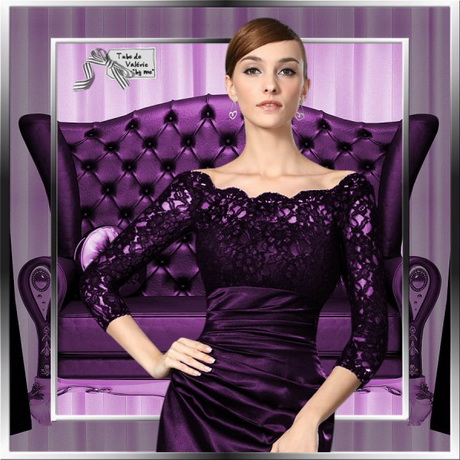 Robe dentelle mauve