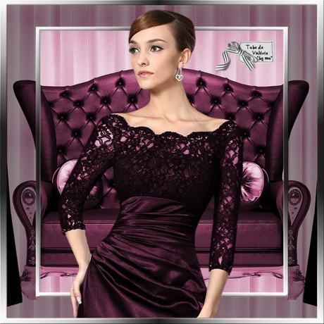 Robe dentelle mauve