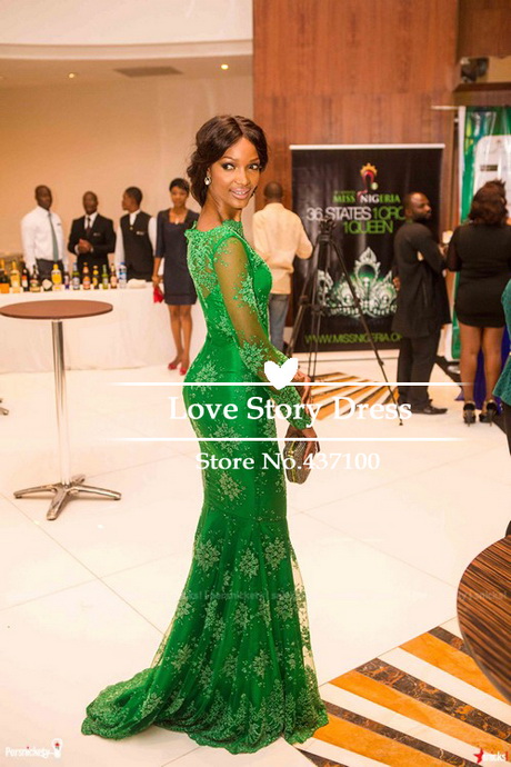 Robe dentelle verte