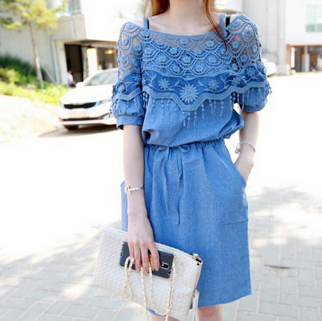 Robe jean et dentelle