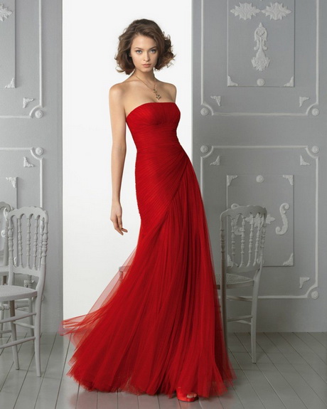 Robe longue de soirée rouge