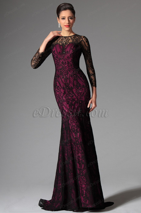 Robe longue dentelle noir