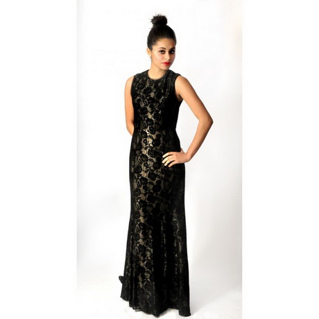 Robe longue dentelle noir