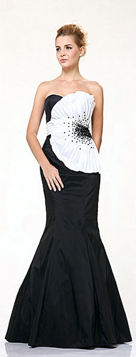 Robe longue noir et blanc