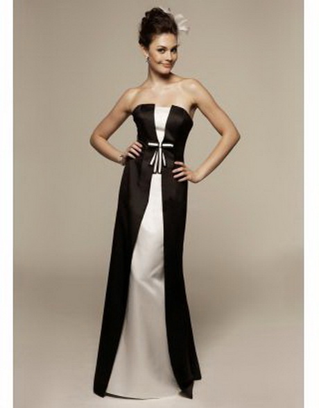 Robe longue noir et blanche