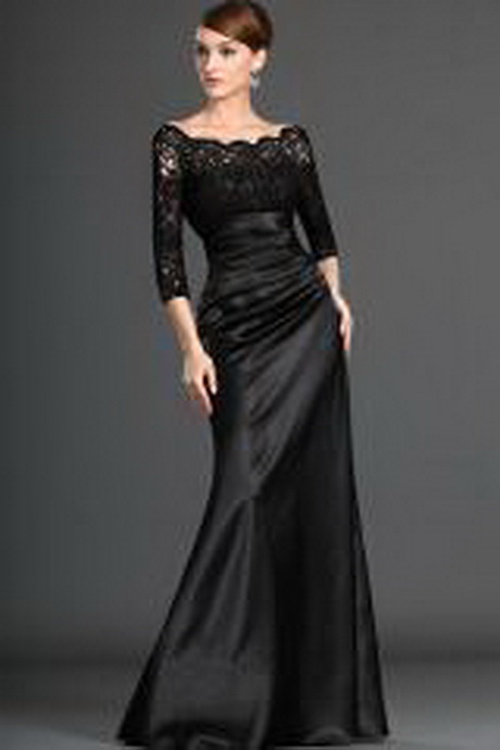 Robe longue noire dentelle