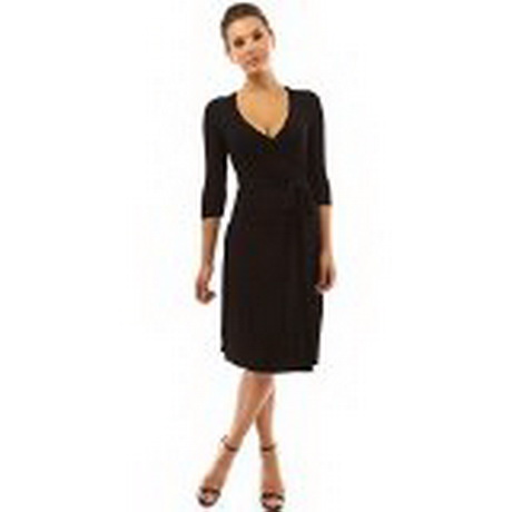 Robe noire portefeuille manche longue