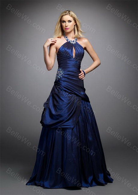 Robe satin bleu