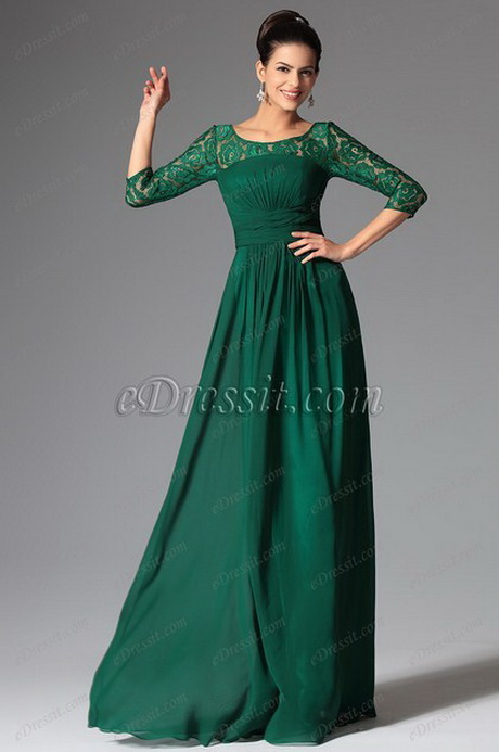 Robe verte dentelle