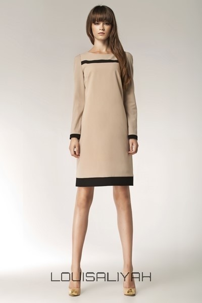 Robe beige manche longue