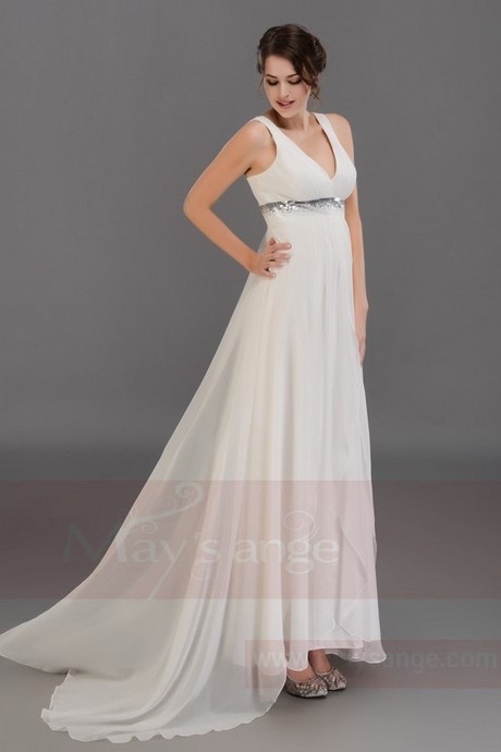 Robe blanche fluide longue