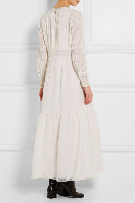 Robe blanche longue manche longue