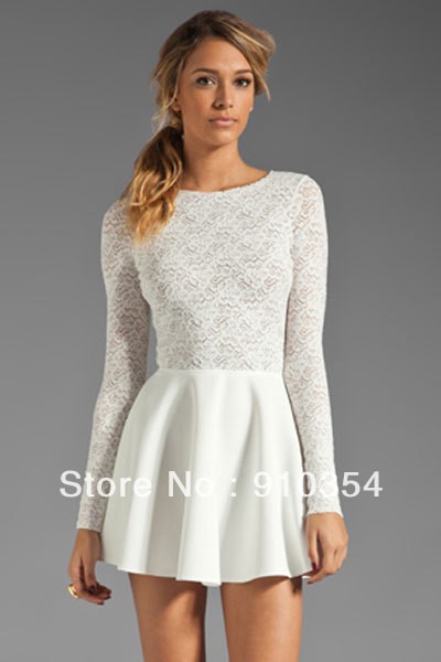 Robe blanche manches longues