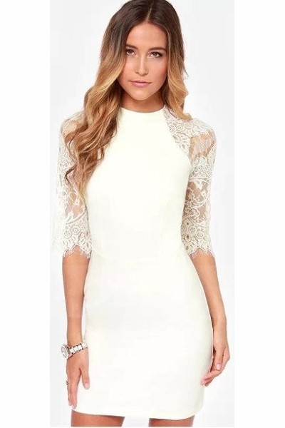 Robe blanche manches longues