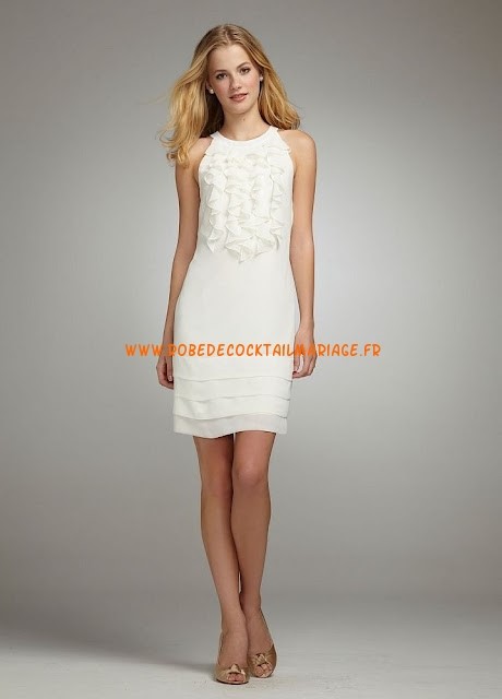 Robe cocktail courte blanche