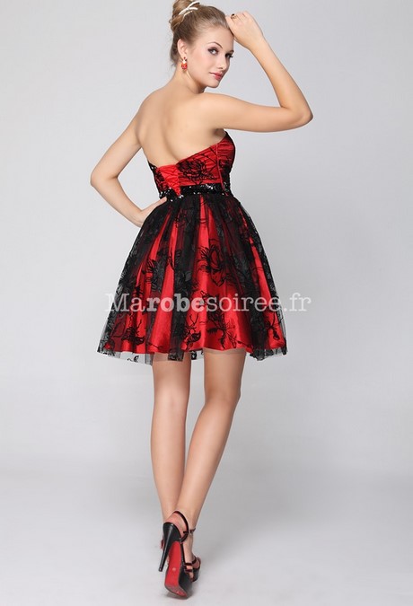 Robe cocktail courte rouge