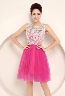 Robe cocktail mariage rose