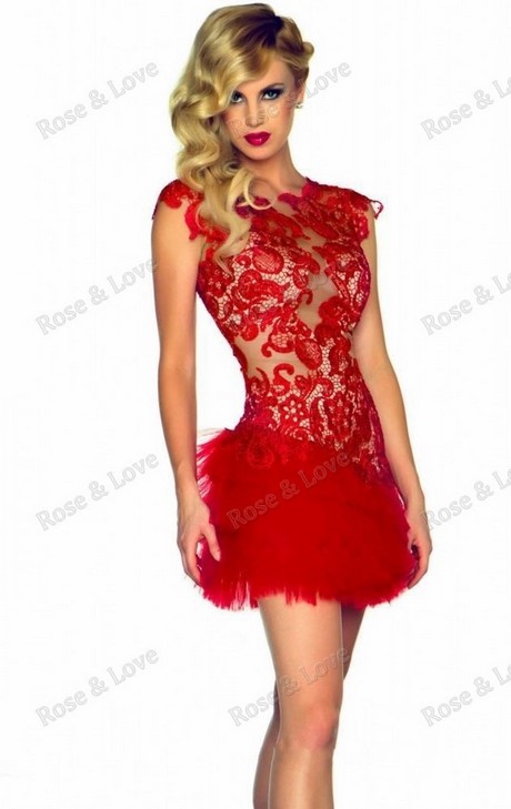 Robe cocktail rouge courte