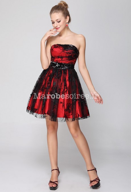 Robe cocktail rouge et noir