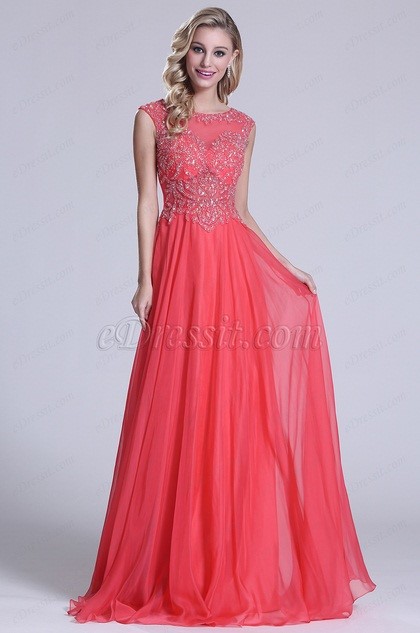 Robe corail longue