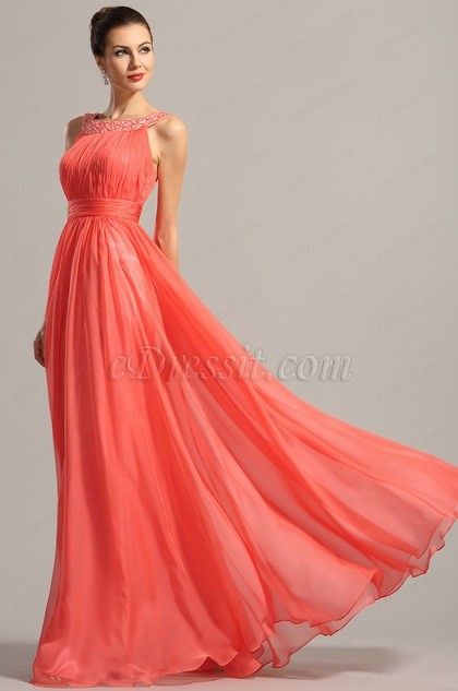 Robe corail longue