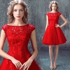 Robe de bal courte rouge