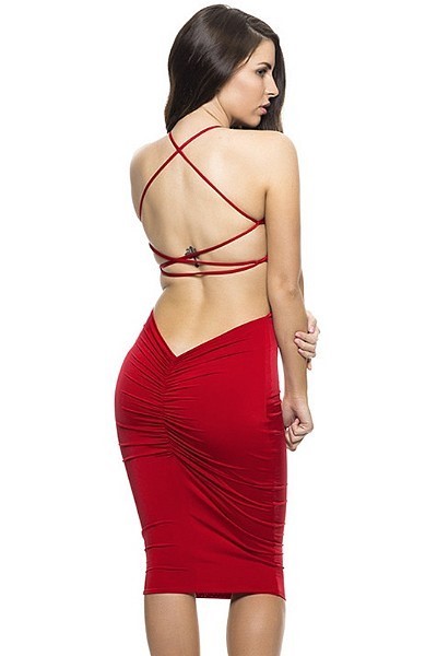 Robe de cocktail courte rouge