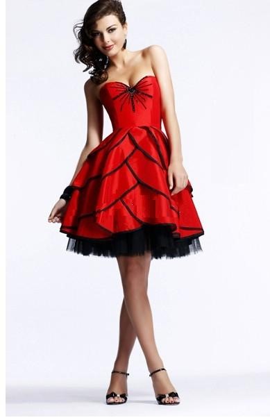 Robe de cocktail courte rouge