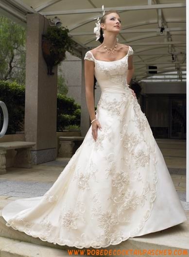 Robe de mariée manche courte dentelle