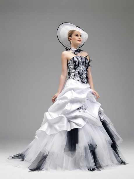 Robe de mariée noir et blanc