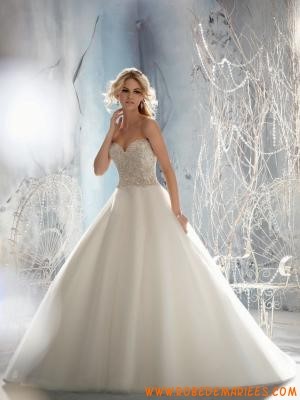 Robe de mariée princesse bustier avec bretelle