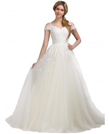 Robe de mariée princesse bustier avec bretelle