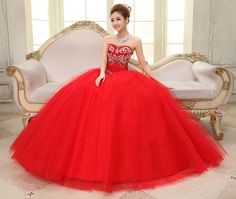 Robe de mariée princesse rouge