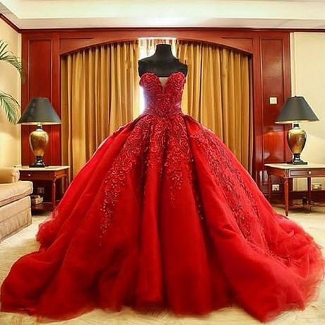 Robe de mariée princesse rouge